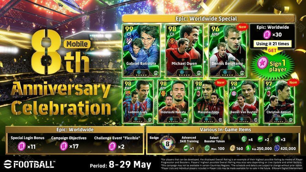 《eFootball》欢庆开服 8 周年 举行周年庆特别活动