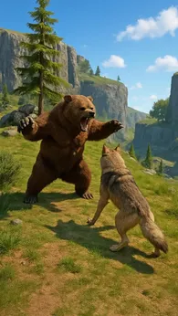 狼群生存野外狩猎